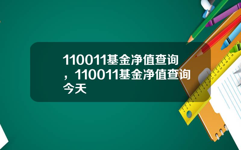 110011基金净值查询，110011基金净值查询今天