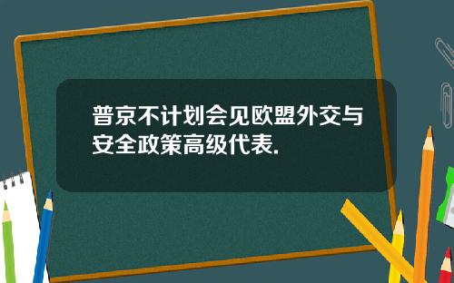 普京不计划会见欧盟外交与安全政策高级代表.