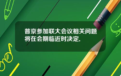 普京参加联大会议相关问题将在会期临近时决定.