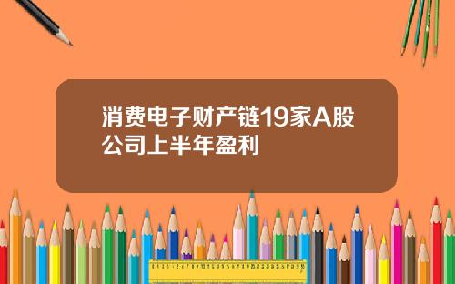 消费电子财产链19家A股公司上半年盈利