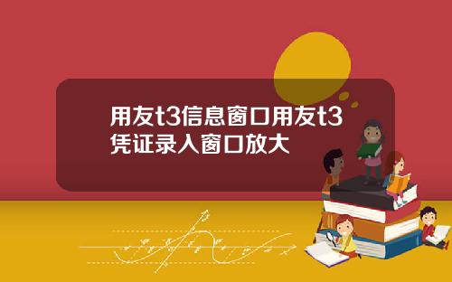 用友t3信息窗口用友t3凭证录入窗口放大