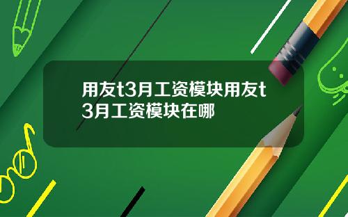 用友t3月工资模块用友t3月工资模块在哪