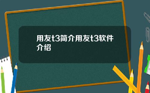 用友t3简介用友t3软件介绍