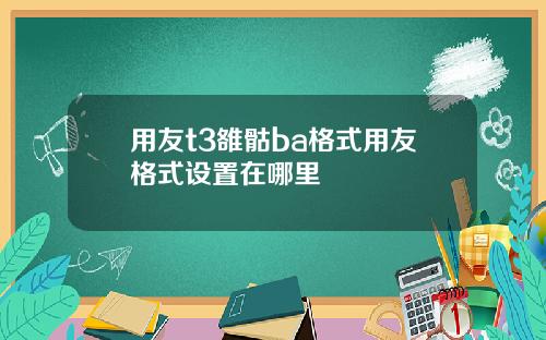 用友t3雒骷ba格式用友格式设置在哪里