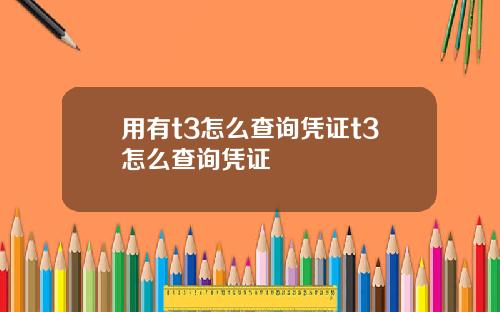 用有t3怎么查询凭证t3怎么查询凭证