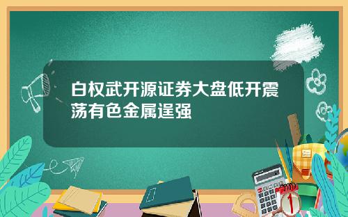 白权武开源证券大盘低开震荡有色金属逞强