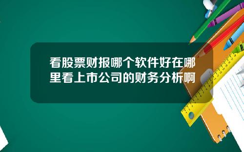 看股票财报哪个软件好在哪里看上市公司的财务分析啊