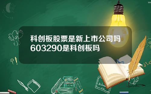 科创板股票是新上市公司吗603290是科创板吗