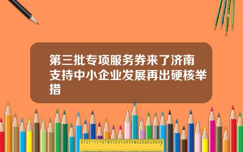 第三批专项服务券来了济南支持中小企业发展再出硬核举措