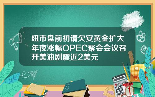 纽市盘前初请欠安黄金扩大年夜涨幅OPEC聚会会议召开美油剧震近2美元