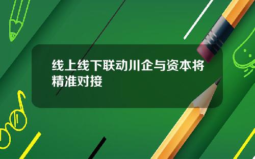 线上线下联动川企与资本将精准对接