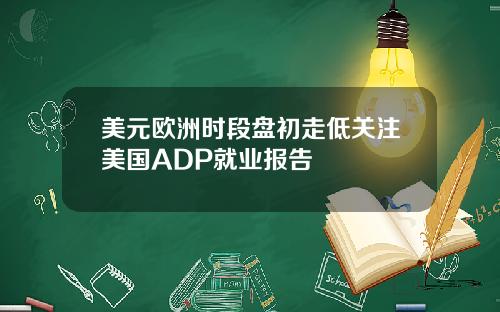 美元欧洲时段盘初走低关注美国ADP就业报告