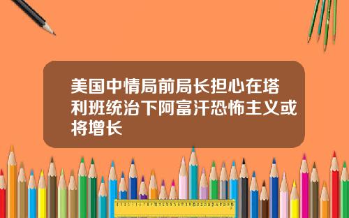 美国中情局前局长担心在塔利班统治下阿富汗恐怖主义或将增长