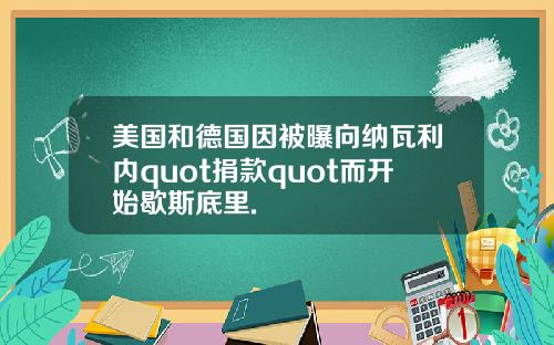 美国和德国因被曝向纳瓦利内quot捐款quot而开始歇斯底里.