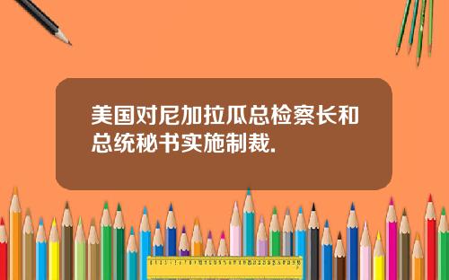 美国对尼加拉瓜总检察长和总统秘书实施制裁.