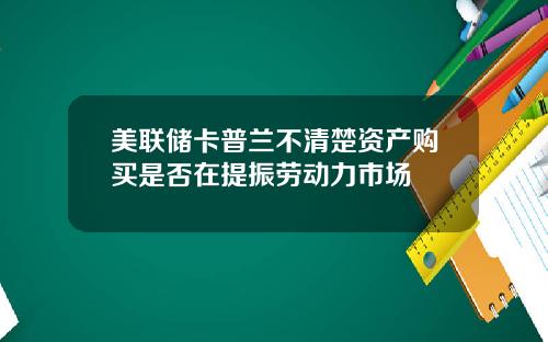 美联储卡普兰不清楚资产购买是否在提振劳动力市场