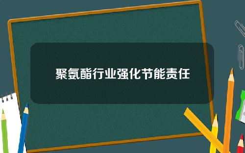 聚氨酯行业强化节能责任