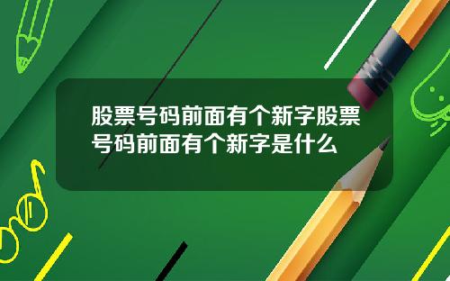 股票号码前面有个新字股票号码前面有个新字是什么