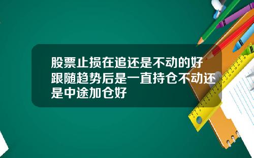 股票止损在追还是不动的好跟随趋势后是一直持仓不动还是中途加仓好