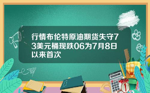 行情布伦特原油期货失守73美元桶现跌06为7月8日以来首次