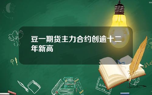 豆一期货主力合约创逾十二年新高