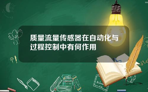 质量流量传感器在自动化与过程控制中有何作用