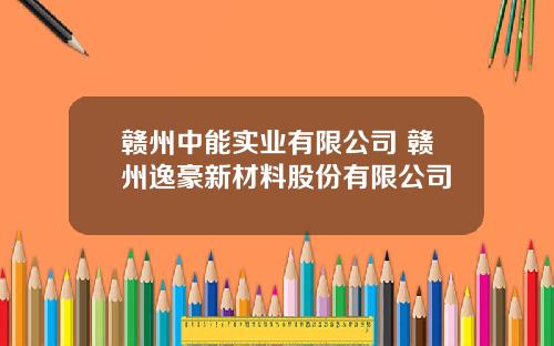 赣州中能实业有限公司 赣州逸豪新材料股份有限公司