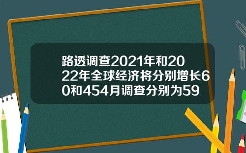 路透调查2021年和2022年全球经济将分别增长60和454月调查分别为59和44