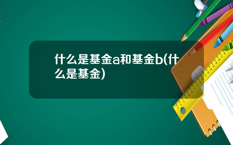 什么是基金a和基金b(什么是基金)