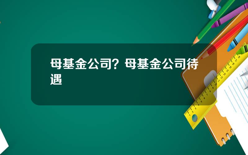 母基金公司？母基金公司待遇