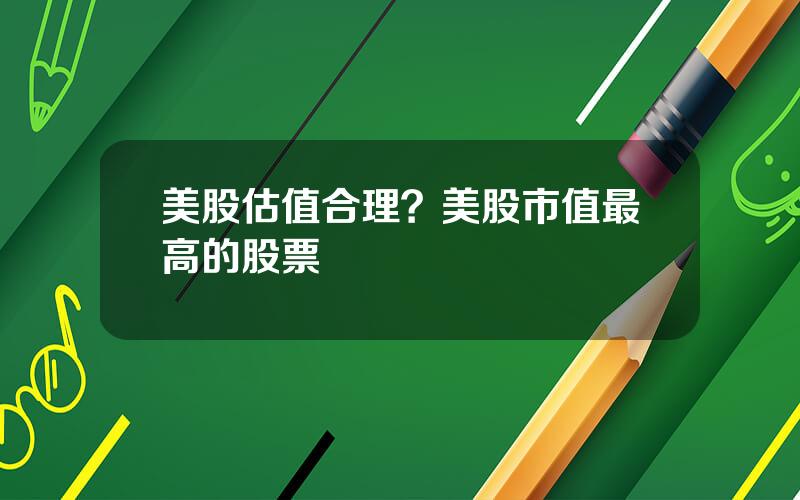 美股估值合理？美股市值最高的股票