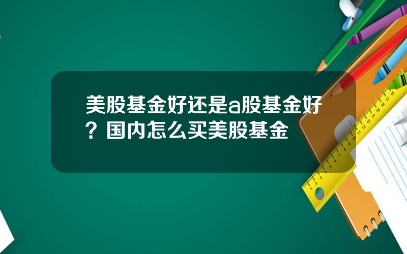 美股基金好还是a股基金好？国内怎么买美股基金