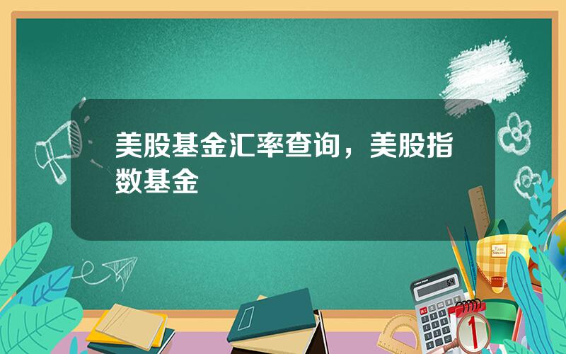 美股基金汇率查询，美股指数基金