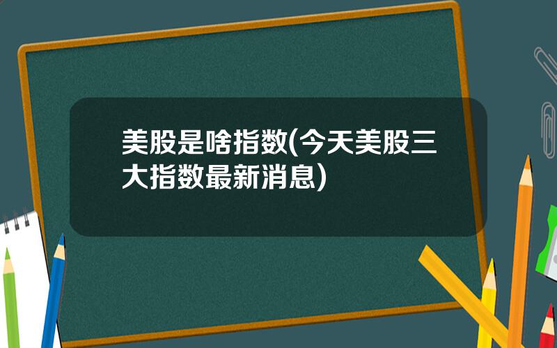 美股是啥指数(今天美股三大指数最新消息)