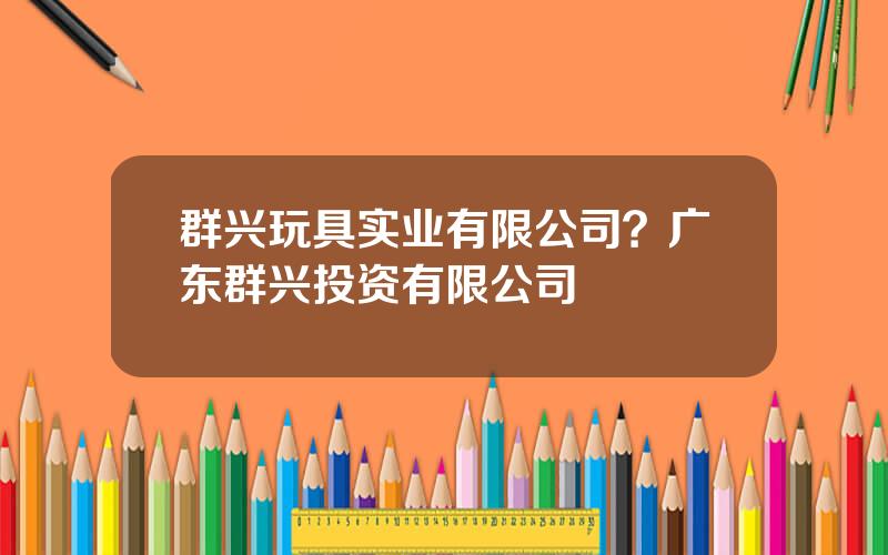 群兴玩具实业有限公司？广东群兴投资有限公司