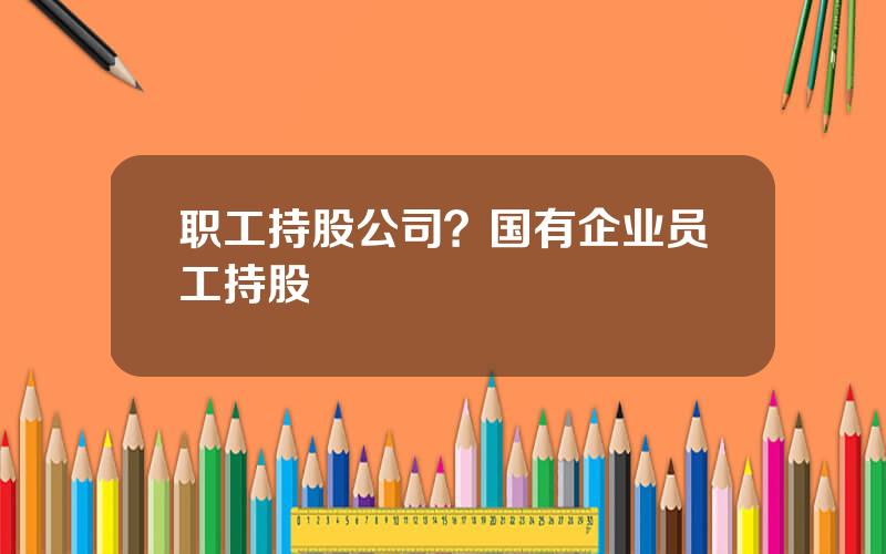 职工持股公司？国有企业员工持股