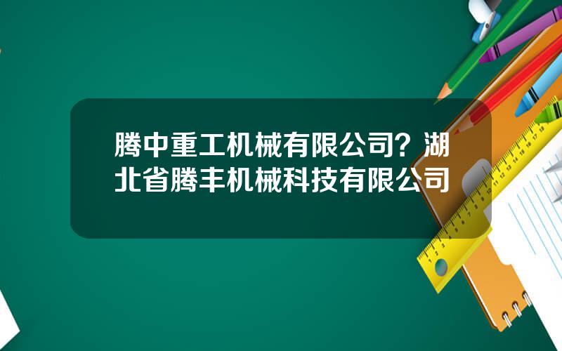 腾中重工机械有限公司？湖北省腾丰机械科技有限公司