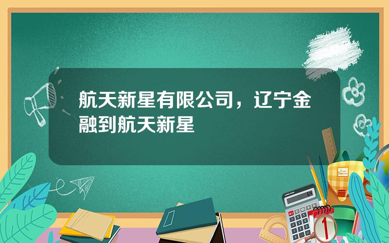 航天新星有限公司，辽宁金融到航天新星