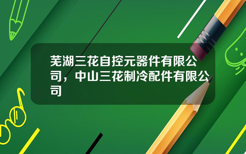 芜湖三花自控元器件有限公司，中山三花制冷配件有限公司