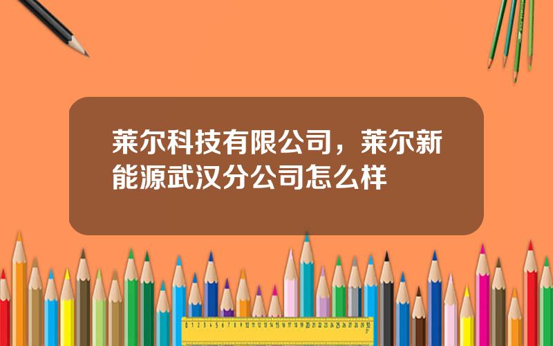 莱尔科技有限公司，莱尔新能源武汉分公司怎么样