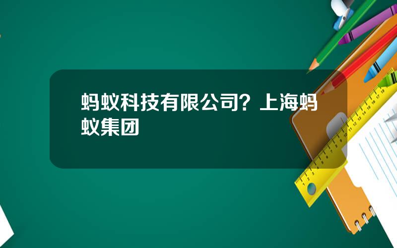 蚂蚁科技有限公司？上海蚂蚁集团