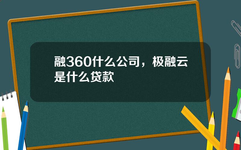 融360什么公司，极融云是什么贷款