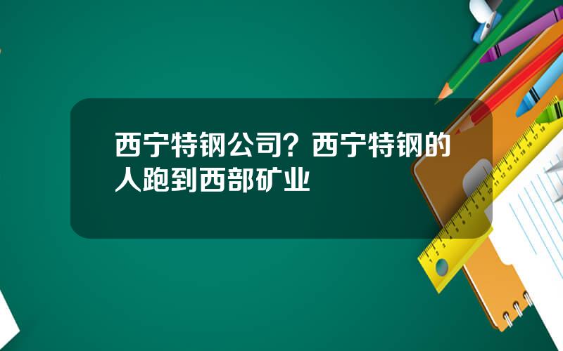 西宁特钢公司？西宁特钢的人跑到西部矿业