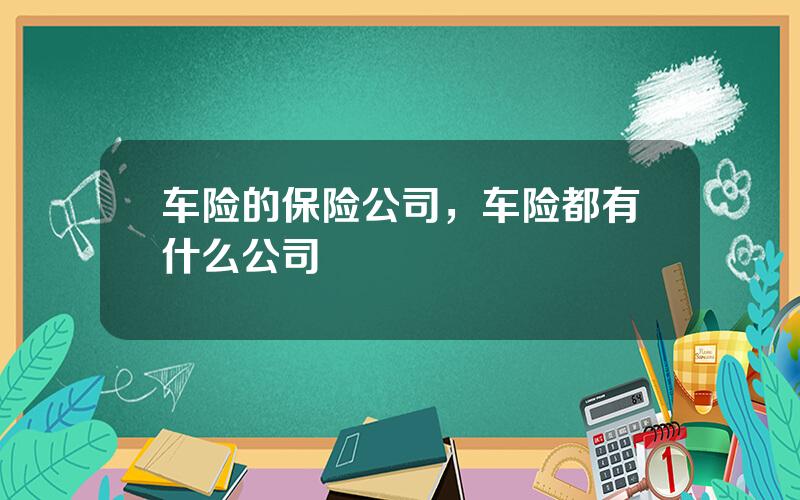 车险的保险公司，车险都有什么公司