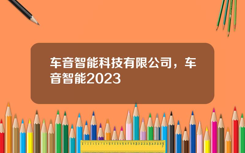 车音智能科技有限公司，车音智能2023